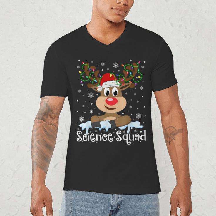 Science Teacher Squad Reindeer Christmas Teacher Xmas Lights For Men Women Men's V-Neck T-Shirt, novelty gifts, funny gifts Science Teacher Squad Reindeer Christmas Teacher Xmas Lights For Men Women Men's V-Neck T-Shirt, novelty gifts, funny gifts