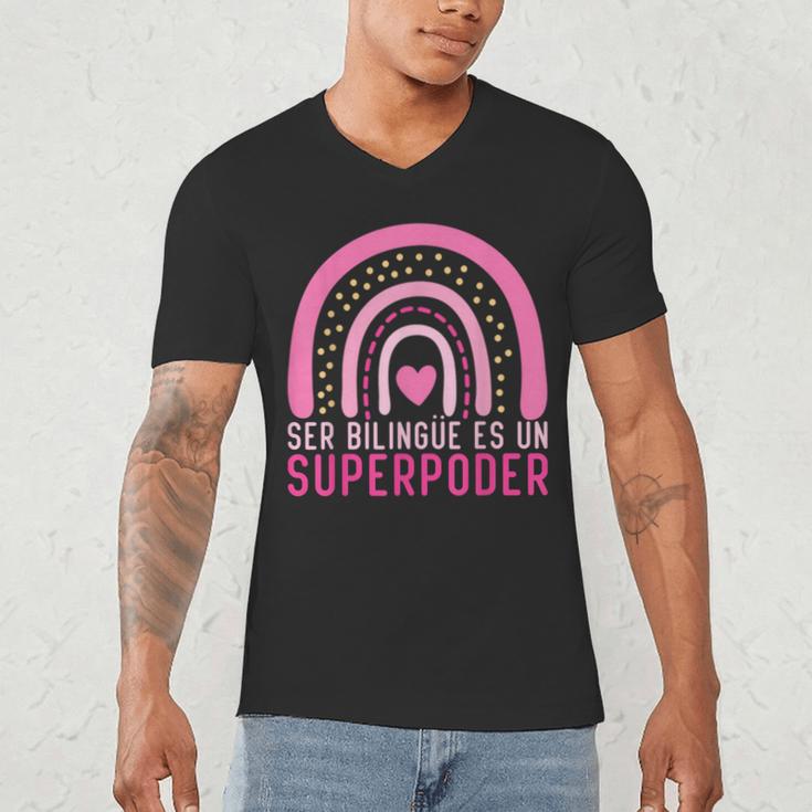 Ser Bilingue Es Un Superpoder Spanish Teacher Esl Teacher Men's V-Neck T-Shirt, novelty gifts, funny gifts Ser Bilingue Es Un Superpoder Spanish Teacher Esl Teacher Men's V-Neck T-Shirt, novelty gifts, funny gifts