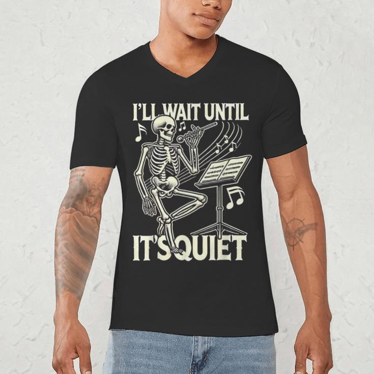 Skeleton Music Teacher I'Ll Wait Until It's Quiet Men's V-Neck T-Shirt, novelty gifts, funny gifts Skeleton Music Teacher I'Ll Wait Until It's Quiet Men's V-Neck T-Shirt, novelty gifts, funny gifts