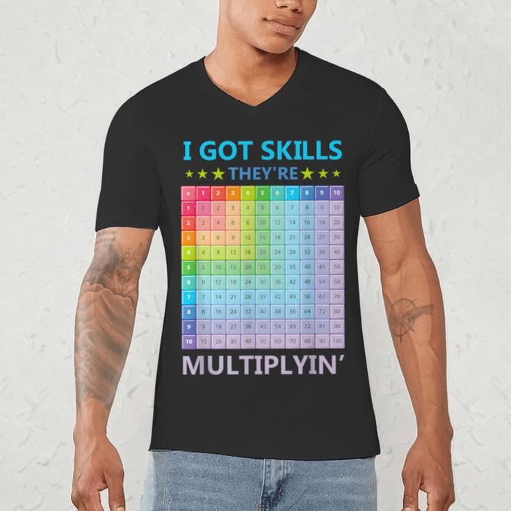 I Got Skills They'Re Multiplying Math Teacher Students Men's V-Neck T-Shirt, novelty gifts, funny gifts I Got Skills They'Re Multiplying Math Teacher Students Men's V-Neck T-Shirt, novelty gifts, funny gifts