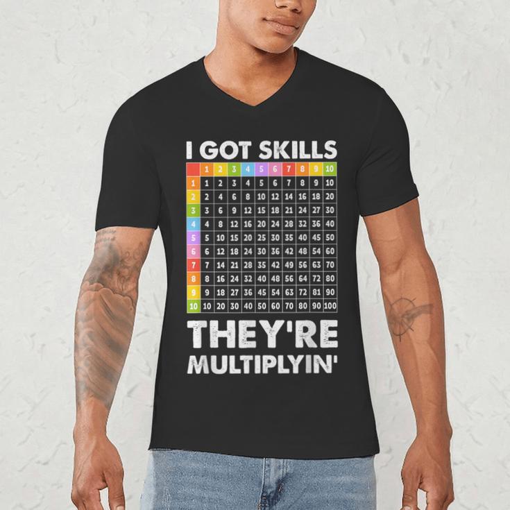 I Got Skills They'Re Multiplying Nerd Math Teacher Men's V-Neck T-Shirt, novelty gifts, funny gifts I Got Skills They'Re Multiplying Nerd Math Teacher Men's V-Neck T-Shirt, novelty gifts, funny gifts