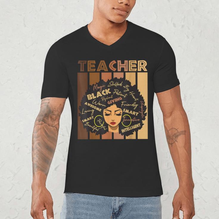Smart Teacher Afro Girl Melanin African American Wowen Men's V-Neck T-Shirt, novelty gifts, funny gifts