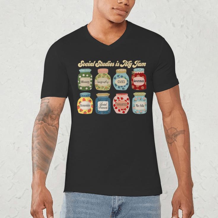 Social Studies Is My Jam History Teacher Back To School Men's V-Neck T-Shirt, novelty gifts, funny gifts