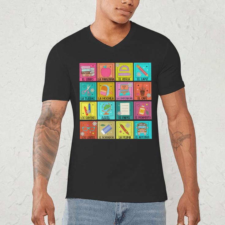 Spanish Teacher Back To School Maestra Dual Language Crew Men's V-Neck T-Shirt, novelty gifts, funny gifts Spanish Teacher Back To School Maestra Dual Language Crew Men's V-Neck T-Shirt, novelty gifts, funny gifts