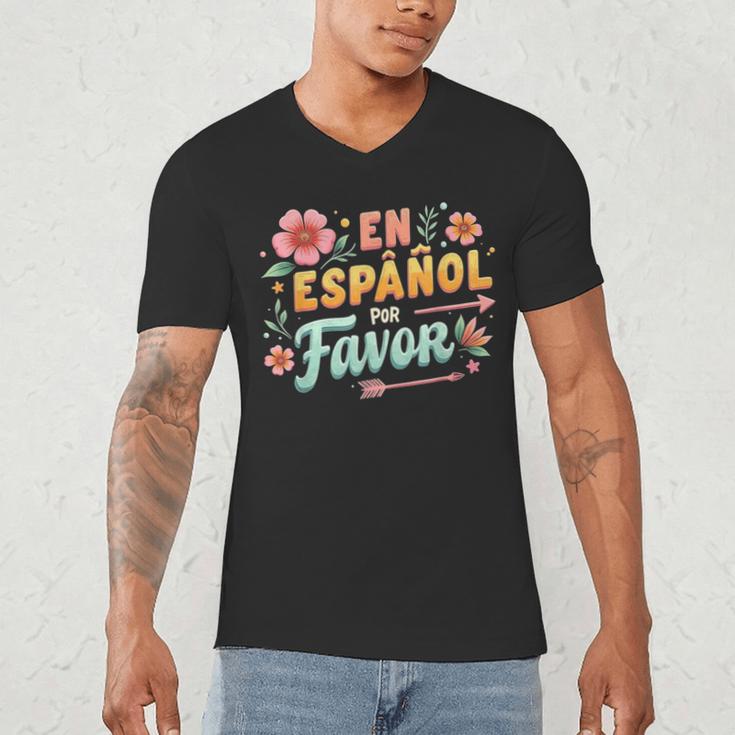 Spanish Teacher Maestra Dimelo En Espanol Por Favor Men's V-Neck T-Shirt, novelty gifts, funny gifts