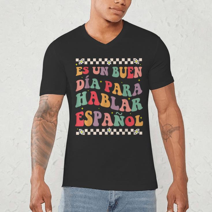 Spanish Teacher Maestra Hablar EspañOl Bilingual Teacher Men's V-Neck T-Shirt, novelty gifts, funny gifts Spanish Teacher Maestra Hablar EspañOl Bilingual Teacher Men's V-Neck T-Shirt, novelty gifts, funny gifts