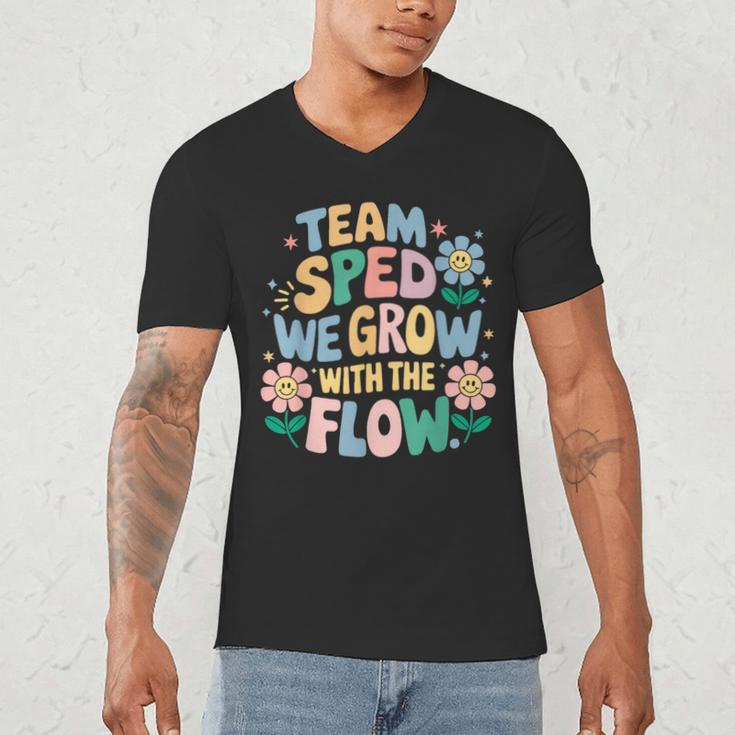 Special Education Teacher Team SPED Grow With The Flow Men's V-Neck T-Shirt, novelty gifts, funny gifts Special Education Teacher Team SPED Grow With The Flow Men's V-Neck T-Shirt, novelty gifts, funny gifts