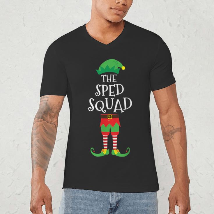 SPED Squad Elf Teacher Matching Christmas Party Pajama Men's V-Neck T-Shirt, novelty gifts, funny gifts SPED Squad Elf Teacher Matching Christmas Party Pajama Men's V-Neck T-Shirt, novelty gifts, funny gifts