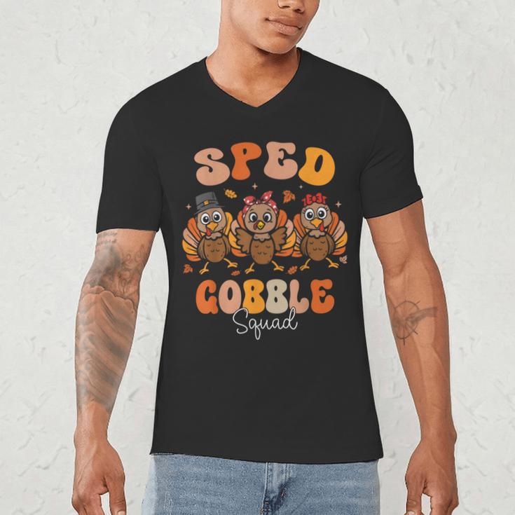 Sped Teacher Gobble Squad Thanksgiving Special Education Men's V-Neck T-Shirt, novelty gifts, funny gifts Sped Teacher Gobble Squad Thanksgiving Special Education Men's V-Neck T-Shirt, novelty gifts, funny gifts