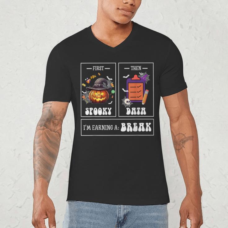 Sped Teacher Halloween First Spooky Then Data Sped Ed Team Men's V-Neck T-Shirt, novelty gifts, funny gifts Sped Teacher Halloween First Spooky Then Data Sped Ed Team Men's V-Neck T-Shirt, novelty gifts, funny gifts
