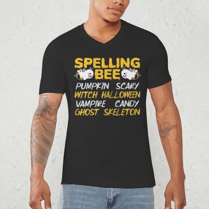 Spelling Bee Costume For a Halloween Teacher Pun Women Men's V-Neck T-Shirt, novelty gifts, funny gifts