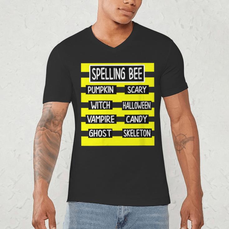 Spelling Bee Pun Halloween Costume For Teachers Men's V-Neck T-Shirt, novelty gifts, funny gifts
