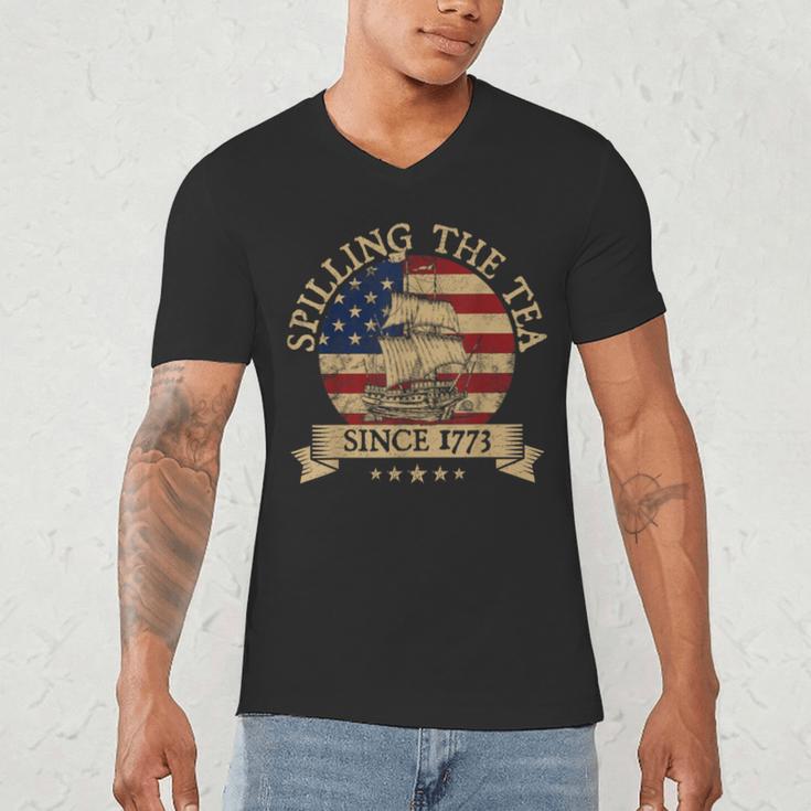 Spilling The Tea Since 1773 Vintage Us History Teacher Men's V-Neck T-Shirt, novelty gifts, funny gifts Spilling The Tea Since 1773 Vintage Us History Teacher Men's V-Neck T-Shirt, novelty gifts, funny gifts