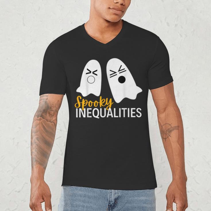Spooky Ghost Inequalities Halloween Math Teacher Men's V-Neck T-Shirt, novelty gifts, funny gifts Spooky Ghost Inequalities Halloween Math Teacher Men's V-Neck T-Shirt, novelty gifts, funny gifts