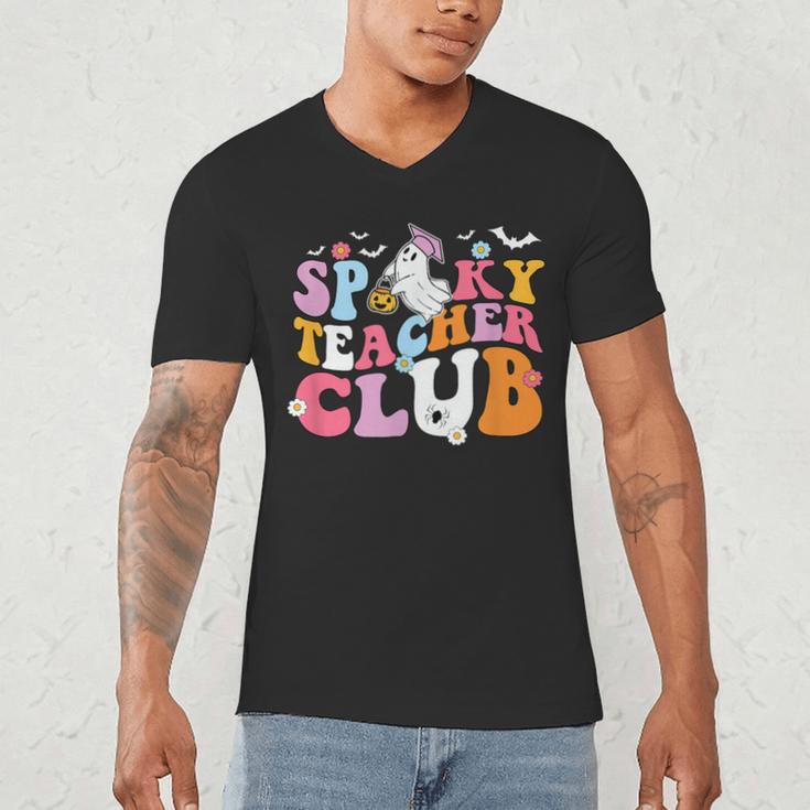 Spooky Teacher Club Halloween Men's V-Neck T-Shirt, novelty gifts, funny gifts Spooky Teacher Club Halloween Men's V-Neck T-Shirt, novelty gifts, funny gifts