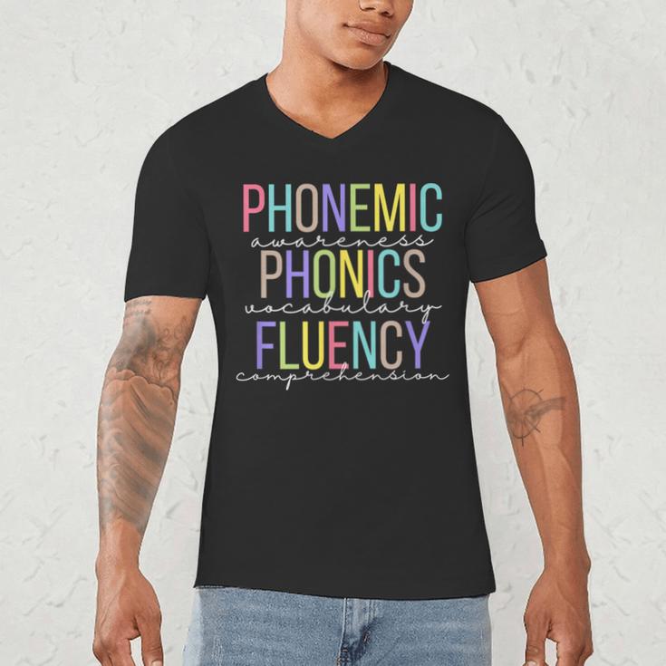 Spring Easter Reading Teacher Science Of Reading Men's V-Neck T-Shirt, novelty gifts, funny gifts