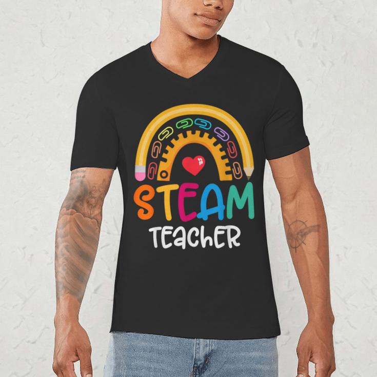 STEAM Teacher Squad Team Crew Back To School STEM Special Men's V-Neck T-Shirt, novelty gifts, funny gifts