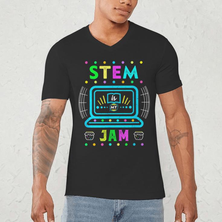 STEM Teacher Shirt STEM Teacher Tshirts STEM Is My Jam Men's V-Neck T-Shirt, novelty gifts, funny gifts