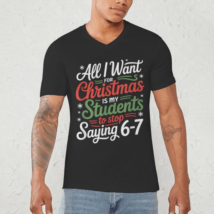 Students Saying 6-7 67 Six Seven Teacher Christmas Men's V-Neck T-Shirt, novelty gifts, funny gifts Students Saying 6-7 67 Six Seven Teacher Christmas Men's V-Neck T-Shirt, novelty gifts, funny gifts