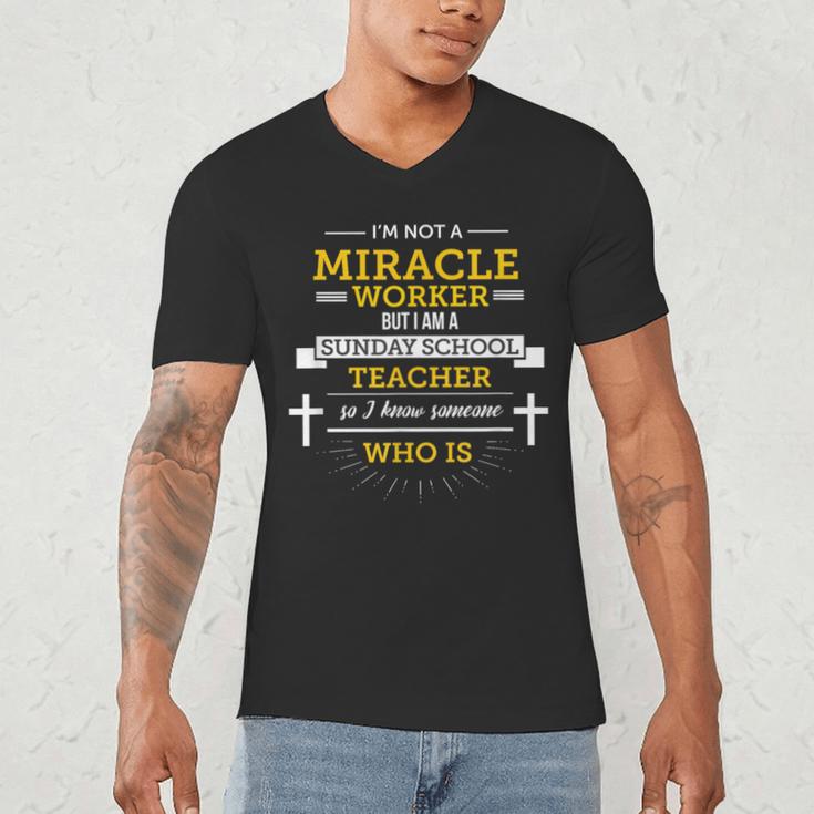 Sunday School Teacher TShirt Miracle Worker Men's V-Neck T-Shirt, novelty gifts, funny gifts Sunday School Teacher TShirt Miracle Worker Men's V-Neck T-Shirt, novelty gifts, funny gifts