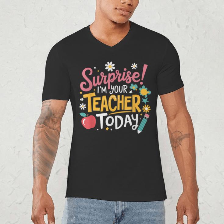 Surprise I'm Your Teacher Today Men's V-Neck T-Shirt, novelty gifts, funny gifts Surprise I'm Your Teacher Today Men's V-Neck T-Shirt, novelty gifts, funny gifts