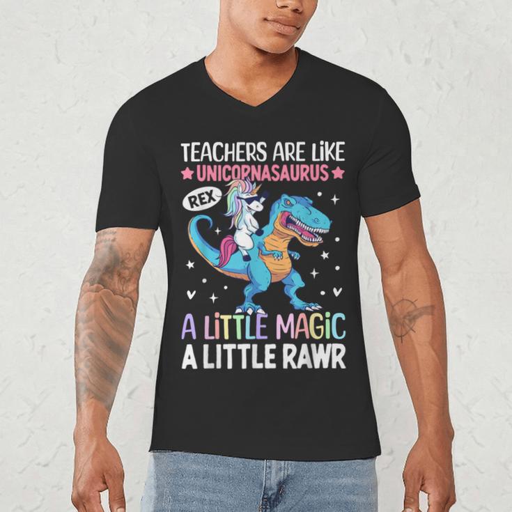 T Rex Dinosaur Unicorn Teachers Are Like Unicornasaurus Rex Men's V-Neck T-Shirt, novelty gifts, funny gifts T Rex Dinosaur Unicorn Teachers Are Like Unicornasaurus Rex Men's V-Neck T-Shirt, novelty gifts, funny gifts