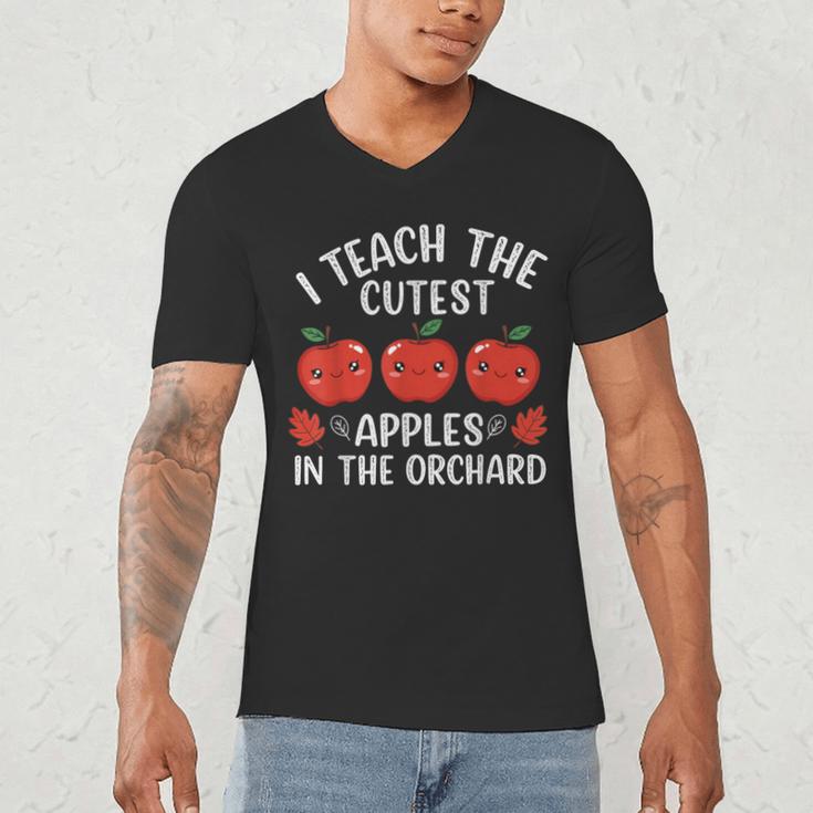 I Teach The Cutest Apples In The Orchard Cute Fall Teacher Men's V-Neck T-Shirt, novelty gifts, funny gifts I Teach The Cutest Apples In The Orchard Cute Fall Teacher Men's V-Neck T-Shirt, novelty gifts, funny gifts