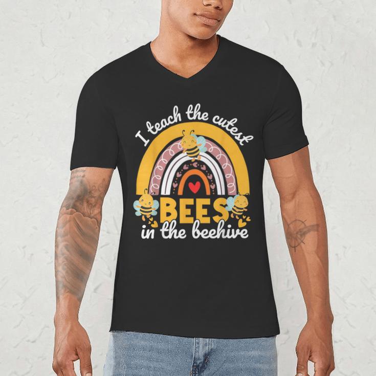 I Teach The Cutest Bees In The Beehive Teachers Day Men's V-Neck T-Shirt, novelty gifts, funny gifts I Teach The Cutest Bees In The Beehive Teachers Day Men's V-Neck T-Shirt, novelty gifts, funny gifts