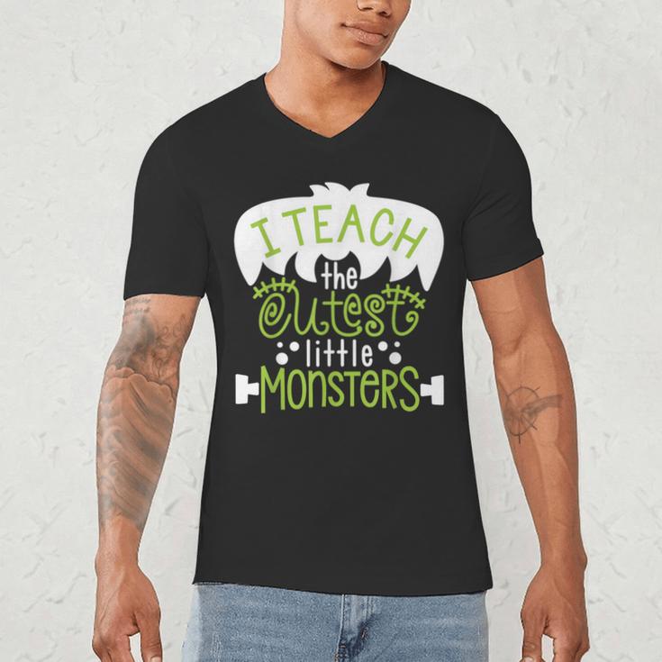 I Teach The Cutest Little Monsters Halloween Teacher Spooky Men's V-Neck T-Shirt, novelty gifts, funny gifts I Teach The Cutest Little Monsters Halloween Teacher Spooky Men's V-Neck T-Shirt, novelty gifts, funny gifts