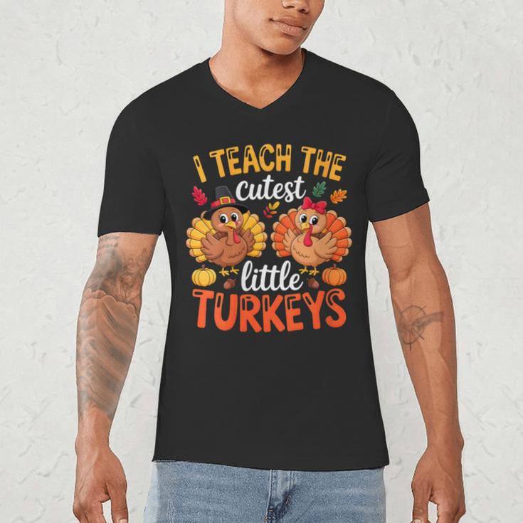 I Teach The Cutest Little Turkeys Teacher Thanksgiving Men's V-Neck T-Shirt, novelty gifts, funny gifts I Teach The Cutest Little Turkeys Teacher Thanksgiving Men's V-Neck T-Shirt, novelty gifts, funny gifts