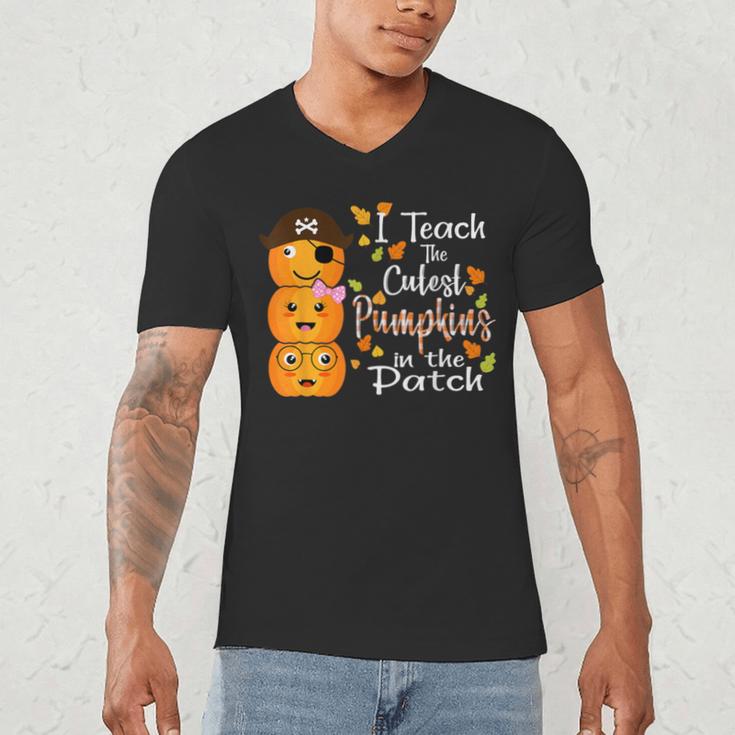 I Teach The Cutest Pumpkins Halloween Shirt For Teachers Men's V-Neck T-Shirt, novelty gifts, funny gifts I Teach The Cutest Pumpkins Halloween Shirt For Teachers Men's V-Neck T-Shirt, novelty gifts, funny gifts