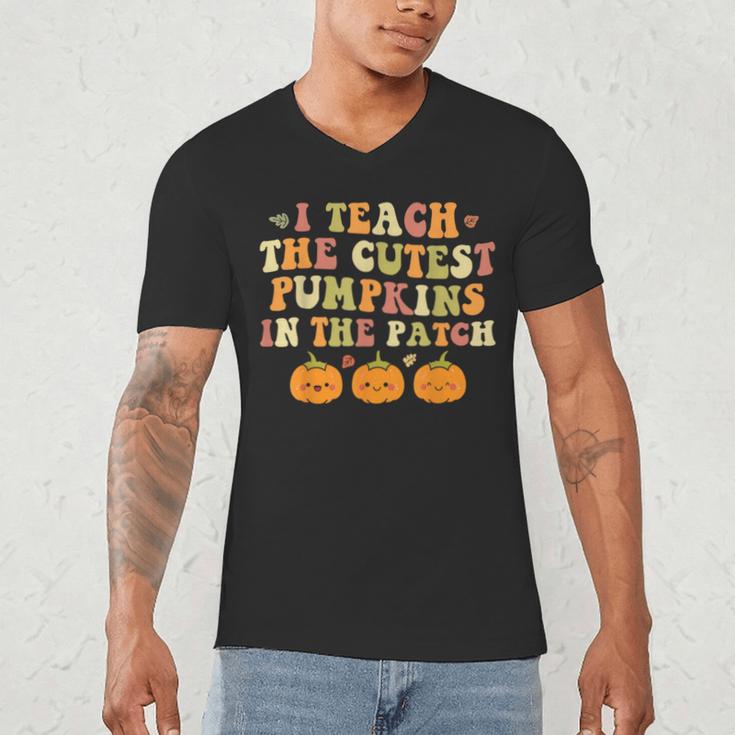 I Teach The Cutest Pumpkins In The Patch Fall Season Teacher Men's V-Neck T-Shirt, novelty gifts, funny gifts I Teach The Cutest Pumpkins In The Patch Fall Season Teacher Men's V-Neck T-Shirt, novelty gifts, funny gifts