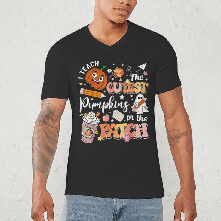 I Teach The Cutest Pumpkins In The Patch Halloween Teacher Men's V-Neck T-Shirt, novelty gifts, funny gifts I Teach The Cutest Pumpkins In The Patch Halloween Teacher Men's V-Neck T-Shirt, novelty gifts, funny gifts