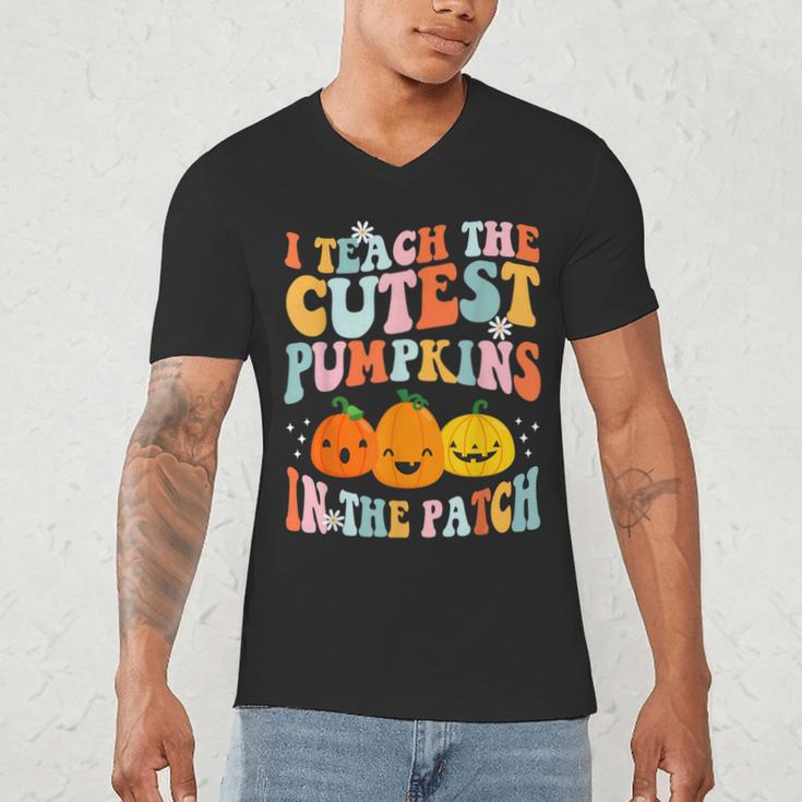 I Teach The Cutest Pumpkins In The Patch Teacher Men's V-Neck T-Shirt, novelty gifts, funny gifts I Teach The Cutest Pumpkins In The Patch Teacher Men's V-Neck T-Shirt, novelty gifts, funny gifts