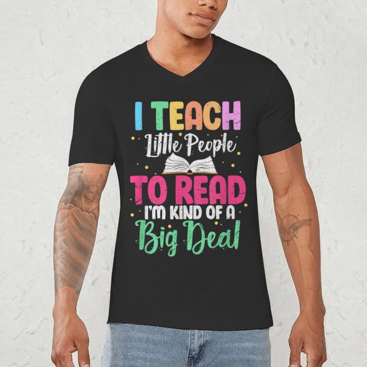 I Teach Little People To Read Reading Teacher For Men Women Girls Kids Men's V-Neck T-Shirt, novelty gifts, funny gifts