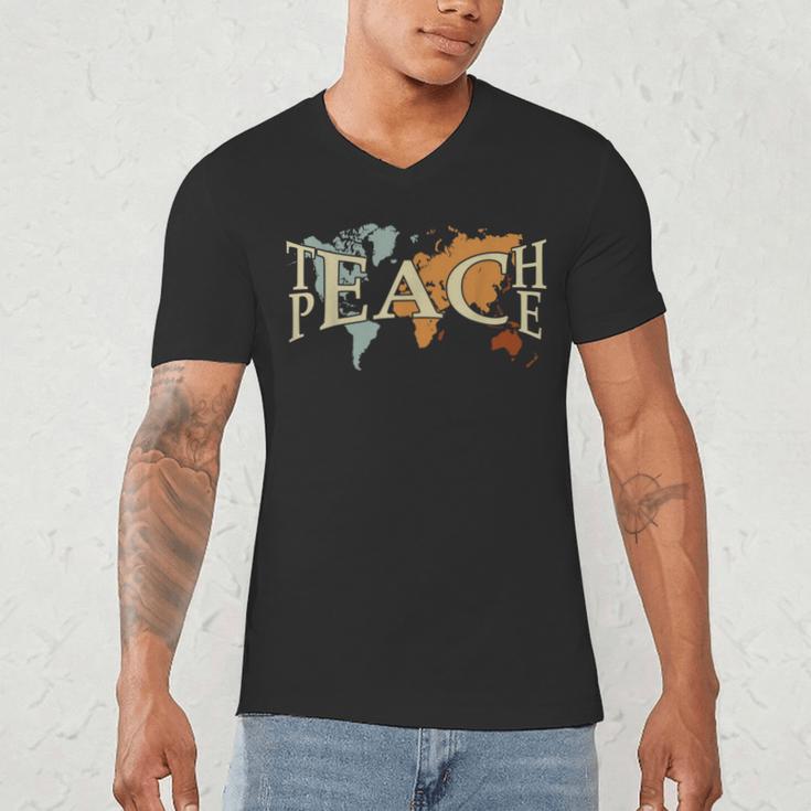 Teach Peace Teacher Teacher Men's V-Neck T-Shirt, novelty gifts, funny gifts Teach Peace Teacher Teacher Men's V-Neck T-Shirt, novelty gifts, funny gifts