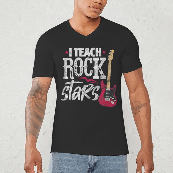 I Teach Rock Stars Music Teacher Guitar Player Men's V-Neck T-Shirt, novelty gifts, funny gifts I Teach Rock Stars Music Teacher Guitar Player Men's V-Neck T-Shirt, novelty gifts, funny gifts