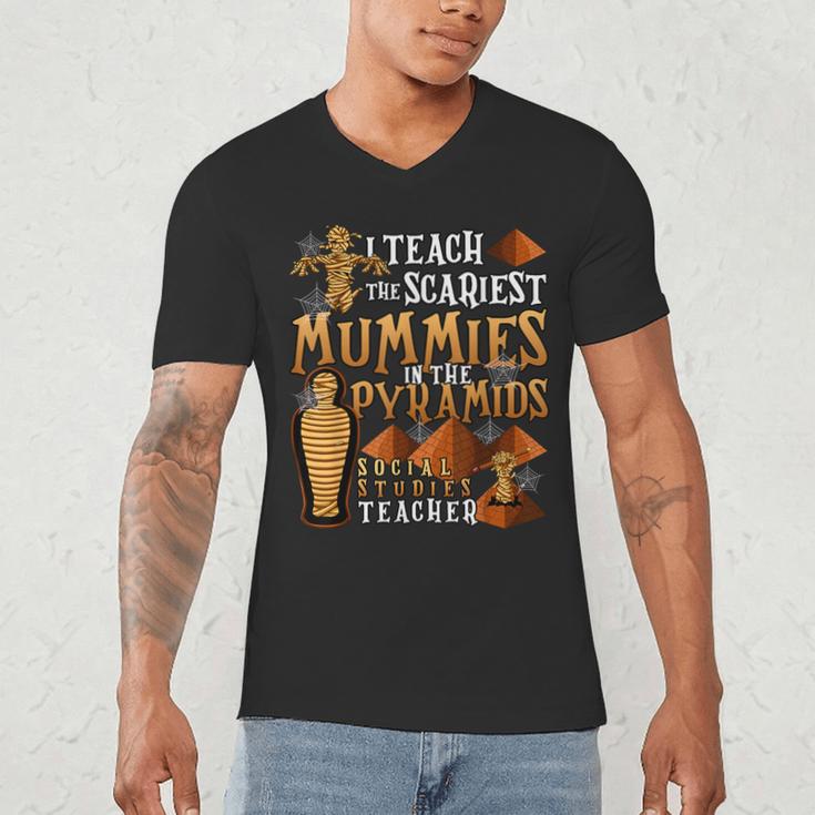 Teach The Scariest Mummies Halloween Social Studies Teacher Men Women Men's V-Neck T-Shirt, novelty gifts, funny gifts Teach The Scariest Mummies Halloween Social Studies Teacher Men Women Men's V-Neck T-Shirt, novelty gifts, funny gifts