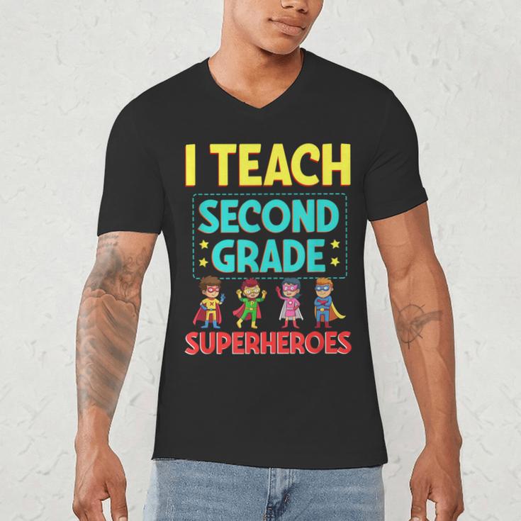 I Teach Second Grade Superheroes Teacher Superhero Men's V-Neck T-Shirt, novelty gifts, funny gifts I Teach Second Grade Superheroes Teacher Superhero Men's V-Neck T-Shirt, novelty gifts, funny gifts
