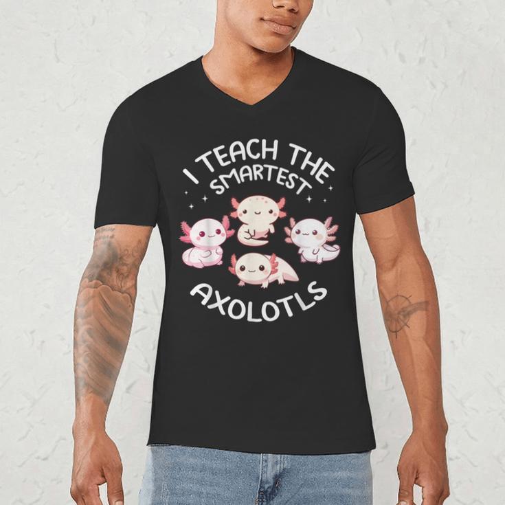 I Teach The Smartest Axolotls Cute Teacher Axolotl Men's V-Neck T-Shirt, novelty gifts, funny gifts I Teach The Smartest Axolotls Cute Teacher Axolotl Men's V-Neck T-Shirt, novelty gifts, funny gifts