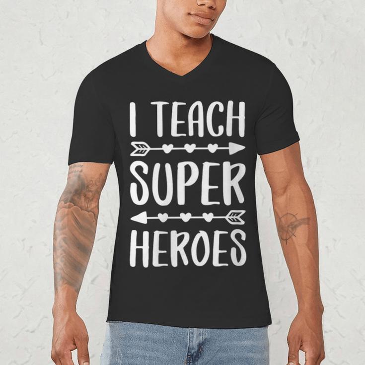I Teach Superheroes Shirt Men Women School Teacher Men's V-Neck T-Shirt, novelty gifts, funny gifts