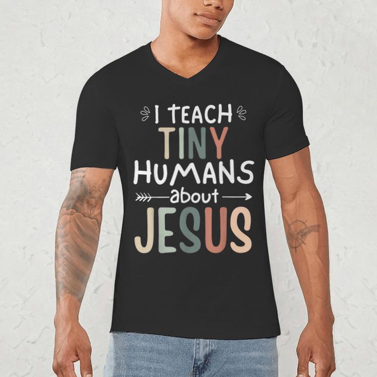 I Teach Tiny Humans About Jesus Teacher Sunday School Faith Men's V-Neck T-Shirt, novelty gifts, funny gifts I Teach Tiny Humans About Jesus Teacher Sunday School Faith Men's V-Neck T-Shirt, novelty gifts, funny gifts