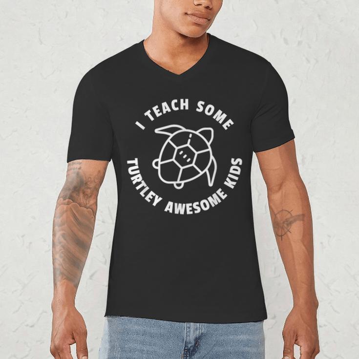 I Teach Some Turtley Awesome Kids Teacher Turtle Pun Men's V-Neck T-Shirt, novelty gifts, funny gifts I Teach Some Turtley Awesome Kids Teacher Turtle Pun Men's V-Neck T-Shirt, novelty gifts, funny gifts