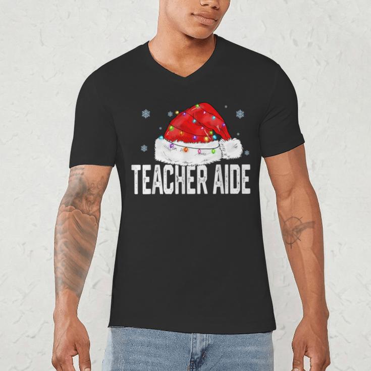 Teacher Aide Christmas Women Family Matching Group Xmas Men's V-Neck T-Shirt, novelty gifts, funny gifts Teacher Aide Christmas Women Family Matching Group Xmas Men's V-Neck T-Shirt, novelty gifts, funny gifts