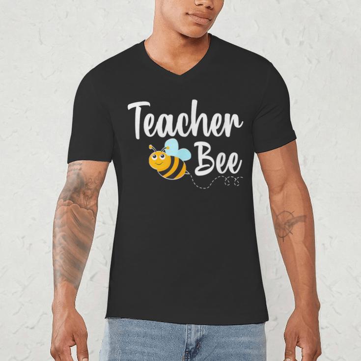Teacher Bee Bumblebee Back To School Men's V-Neck T-Shirt, novelty gifts, funny gifts