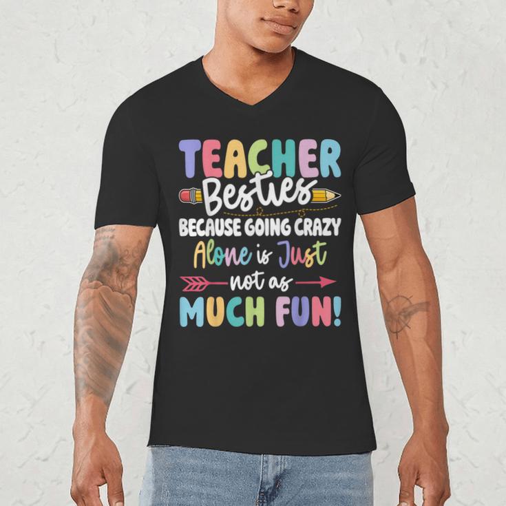 Teacher Besties Matching Teacher Besties Men's V-Neck T-Shirt, novelty gifts, funny gifts Teacher Besties Matching Teacher Besties Men's V-Neck T-Shirt, novelty gifts, funny gifts