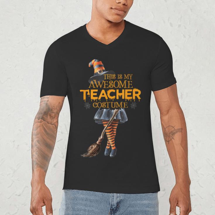 This Is My Teacher Costume Halloween Family Matching Group For Men Women Men's V-Neck T-Shirt, novelty gifts, funny gifts