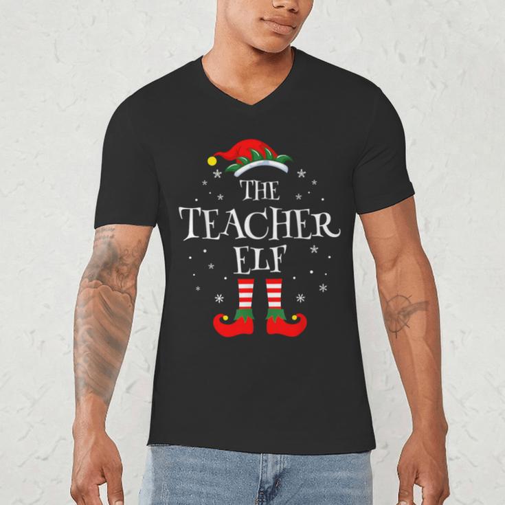The Teacher Elf Christmas Family Matching Group Xmas Men's V-Neck T-Shirt, novelty gifts, funny gifts The Teacher Elf Christmas Family Matching Group Xmas Men's V-Neck T-Shirt, novelty gifts, funny gifts