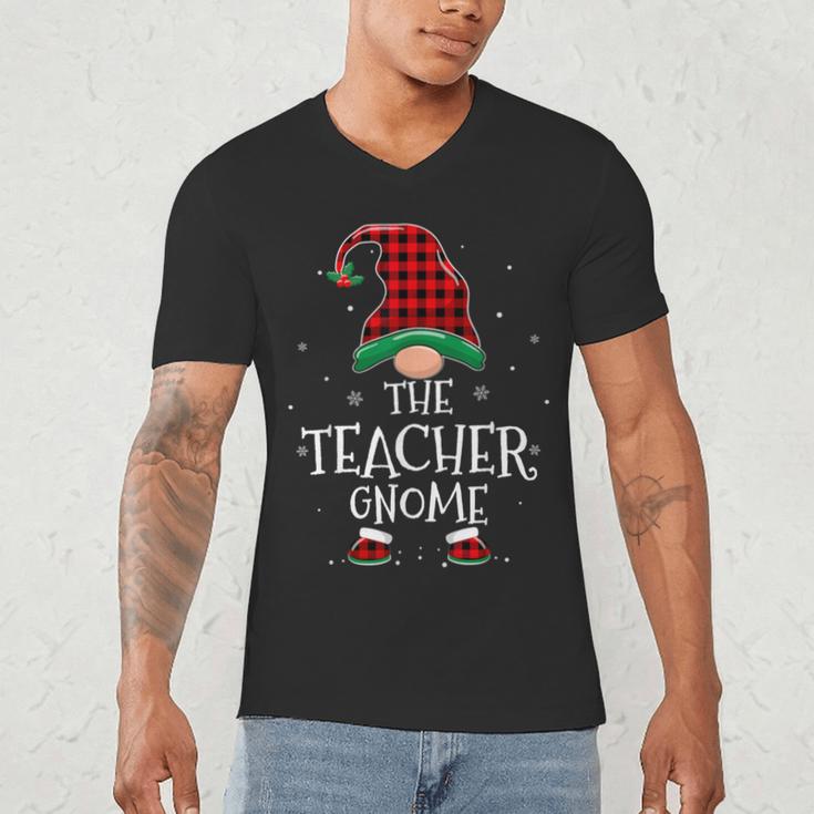 Teacher Gnome Xmas Family Matching Plaid Christmas Gnomes Men's V-Neck T-Shirt, novelty gifts, funny gifts Teacher Gnome Xmas Family Matching Plaid Christmas Gnomes Men's V-Neck T-Shirt, novelty gifts, funny gifts