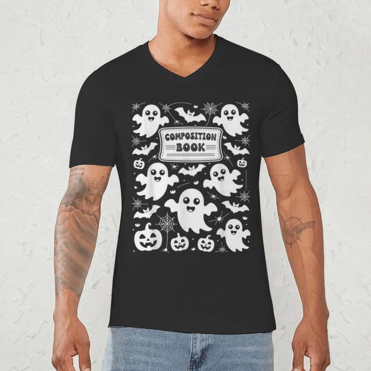 Teacher Halloween Composition Notebook Costume Halloween Men's V-Neck T-Shirt, novelty gifts, funny gifts Teacher Halloween Composition Notebook Costume Halloween Men's V-Neck T-Shirt, novelty gifts, funny gifts